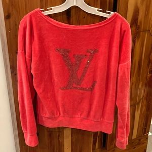Velour Designer Logo Sweatshirt